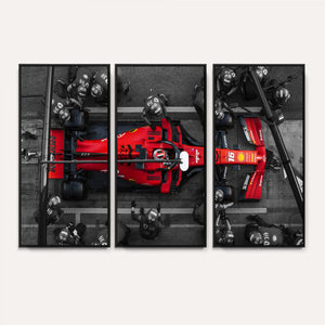 Ferrari Pit Stop Canvas Wall Art – Precision and Speed