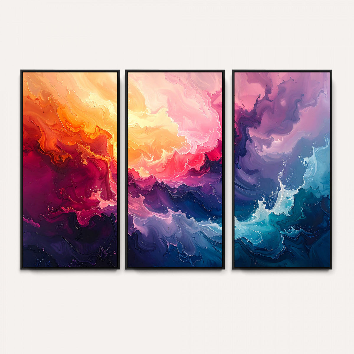 Colorful Abstract Canvas Wall Art Print, Vibrant Popup Color Art Print