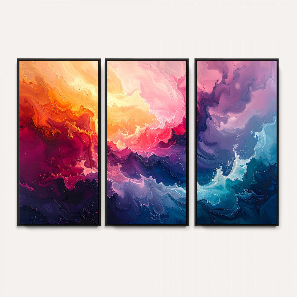 Colorful Abstract Canvas Wall Art Print, Vibrant Popup Color Art Print