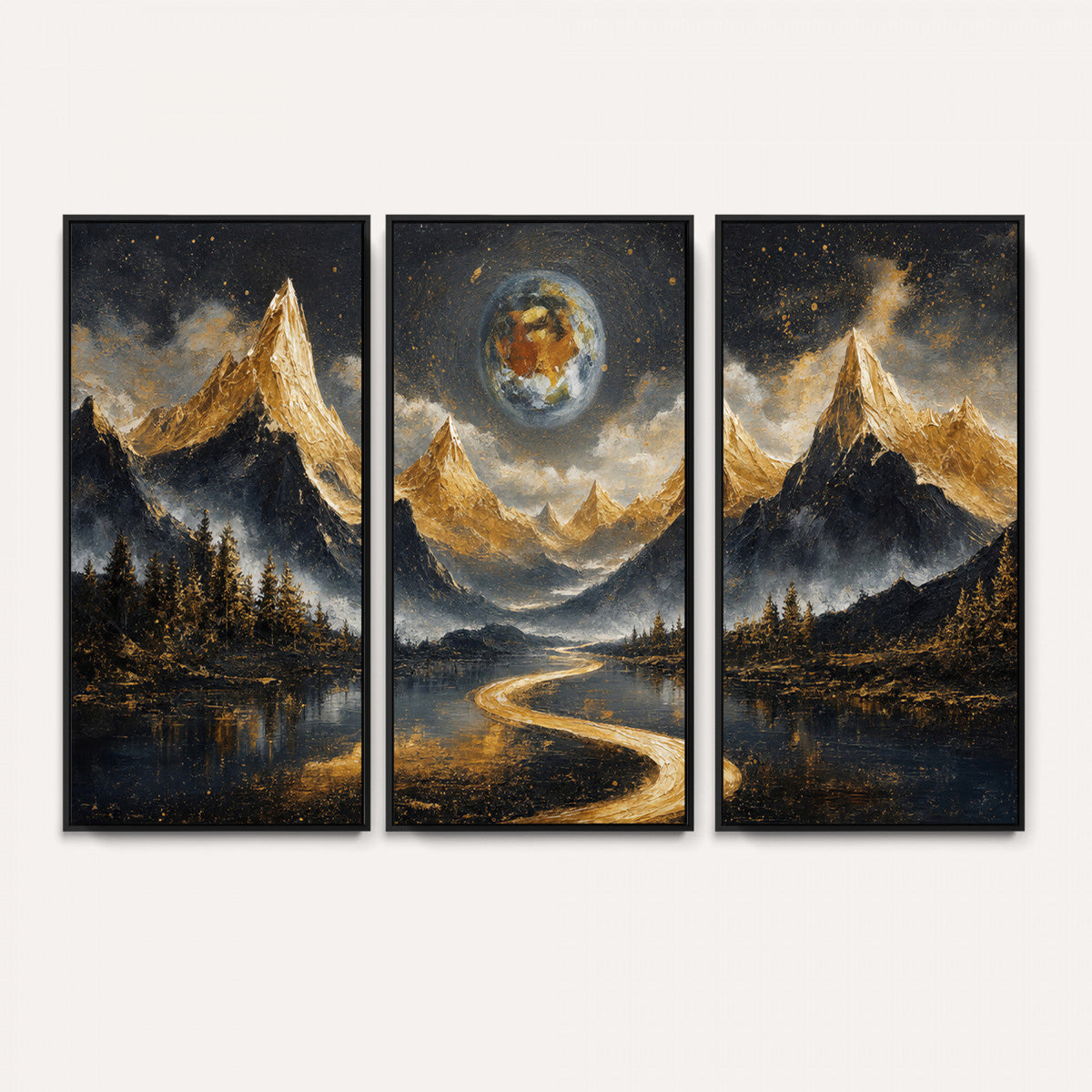 Abstract Mountain Wall Art Canvas Print Modern Landscape Painting Print