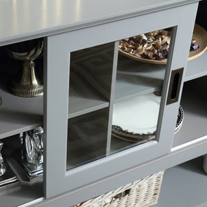 Sideboard Buffet Table with Doors Grey