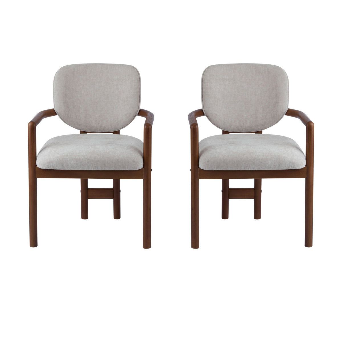 Upholstered Arm Dining Chairs (Set of 2)