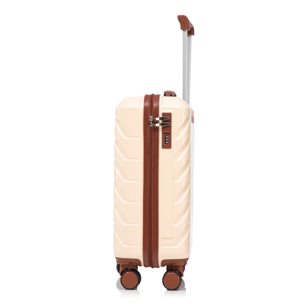 Beige 2-Piece Spinner Luggage Set with Hard Shell - Beige