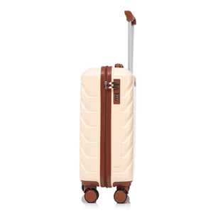 Beige 2-Piece Spinner Luggage Set with Hard Shell - Beige