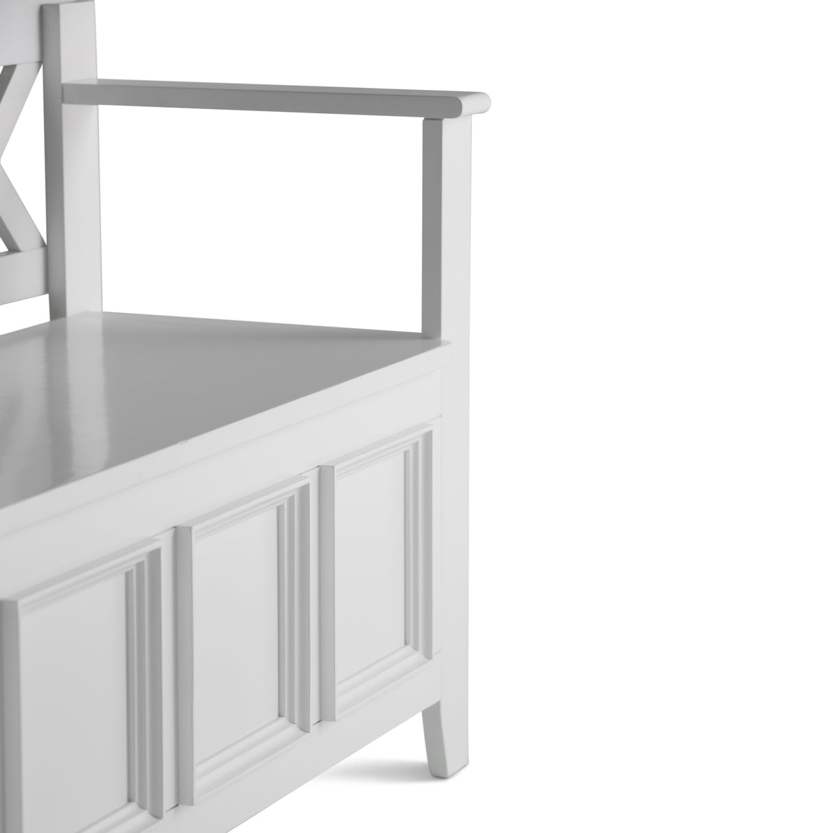 Amherst Solid Wood Entryway Storage Bench in White