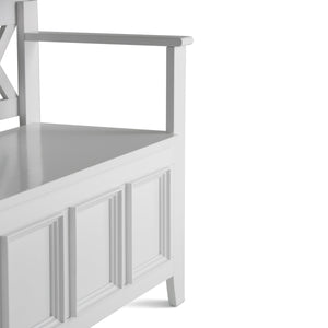 Amherst Solid Wood Entryway Storage Bench in White