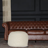 Semi Rounded Pouf Cable Knitted Perfect Seating