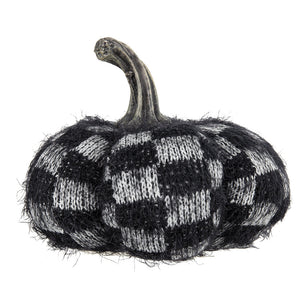 Set of 2 Fabric Black Pumpkins