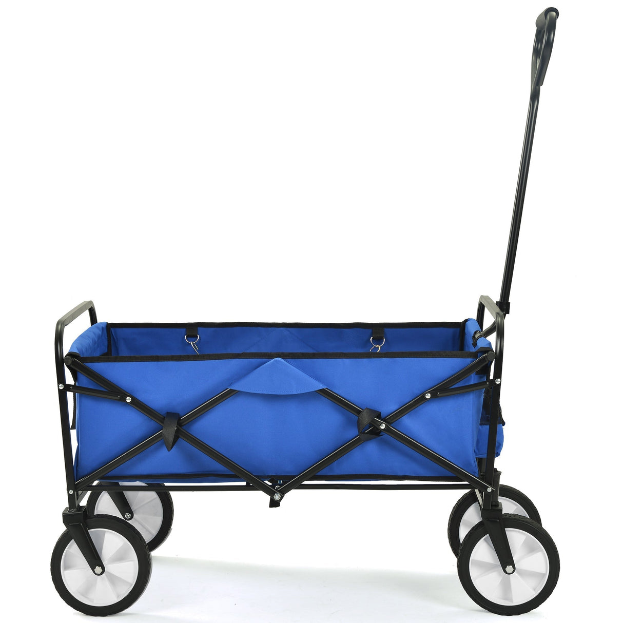 Folding Wagon Garden Shopping Beach Cart (Blue)