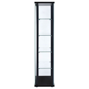 Delphinium 4-Shelf Clear Glass Curio Display Cabinet Black