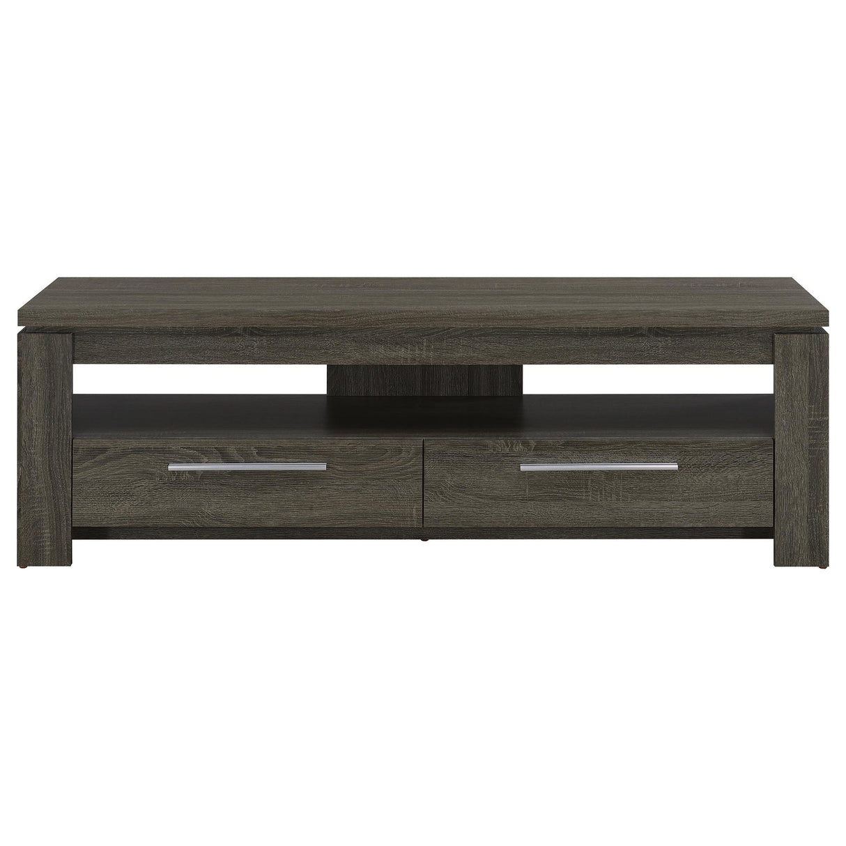 2 Drawer TV Console With Floating Top - Gray