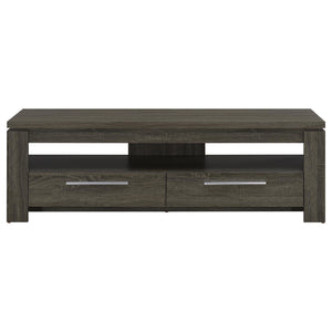 2 Drawer TV Console With Floating Top - Gray
