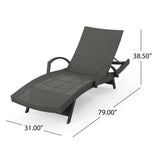 Salem wicker chaise lounge with arm (set of 2) by christopher knight home