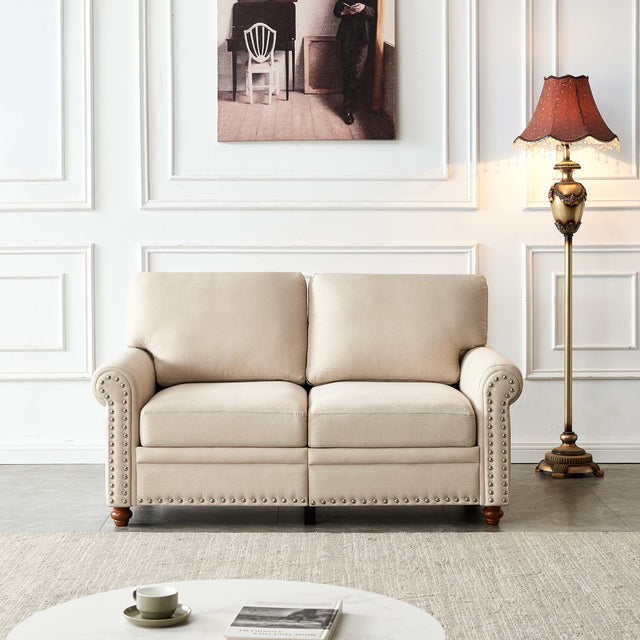 Clarity-Beige-Upholstered-Loveseat-with-Nailhead-Trim-and-Hidden-Storage-Sofas-&-Sectionals