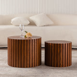 Handcrafted Relief Wood Coffee Table