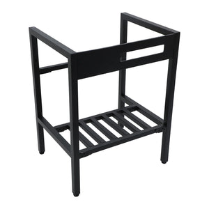 Console Sink With Legs, 24" X 18", Durable Porcela With Frame - White / Black