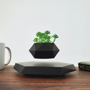 Magnetic Levitating Plant Pot – Rotating Floating Geometric Bonsai Planter Indoor