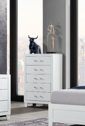 OMODA White 5 Drawer Modern Chest