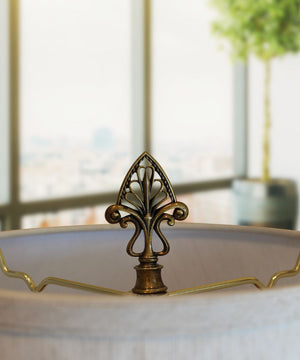 Vintage Filigree Lamp Finial Antique Brass, 3.2"h