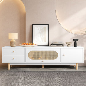 70" TV Stand With Drawers - White