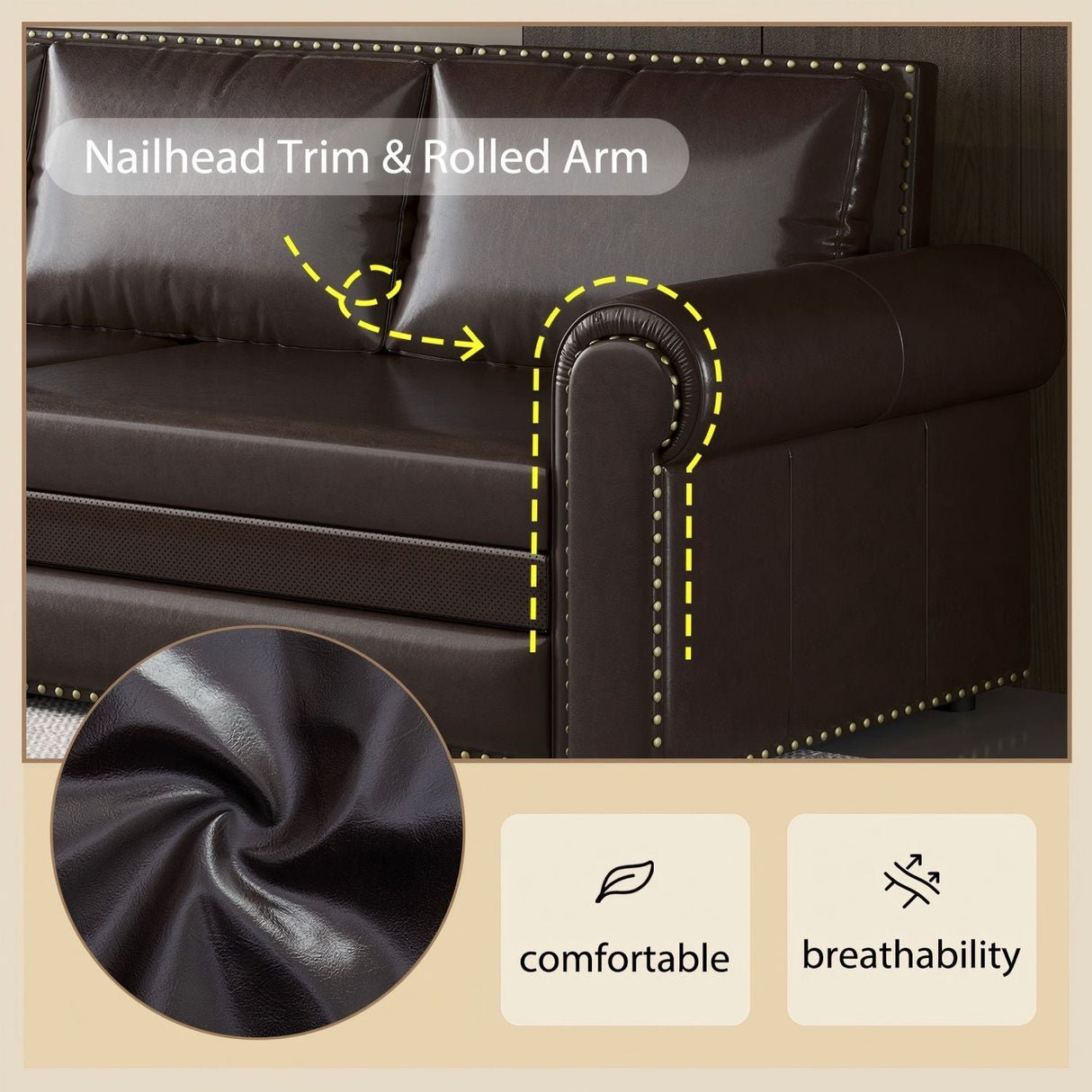 Chesterfield Sofa & Pull Out Bed