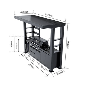 108-Inch 6-Burner Deluxe Outdoor Kitchen Grill