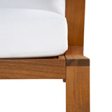 Acacia Wood Outdoor Sofa Set for 4 with Cushions and Coffee Table