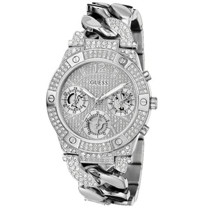 Guess Women's Trend Silver Tone Multi-function