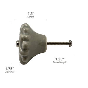 Ceramic per flrl scallop cabinet knobs 6 pack knobs for cabinets and drawers, closet door knobs, drawer pulls and knobs with mounting screws