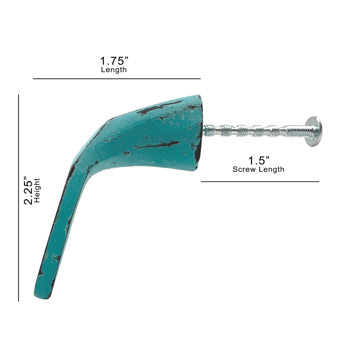 Cast iron whale tail cabinet knobs 6 pack knobs for cabinets and drawers, closet door knobs, drawer pulls and knobs with mounting screws