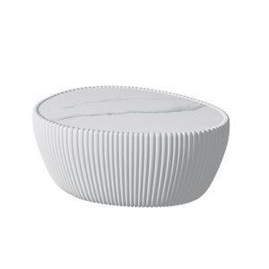 Light Sintered Stone Top Goose Egg Shape Table