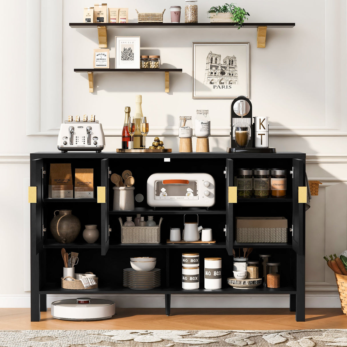U_STYLE 55.1'' Storage Sideboard with 4 Doors