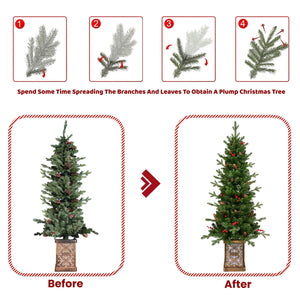 4FT Pre-Lit Christmas Tree