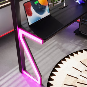 Full Loft Bed with L-shaped Desk and USB Ports