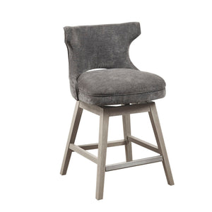 360 Degree Swivel Counter Stool With Silver Detailing