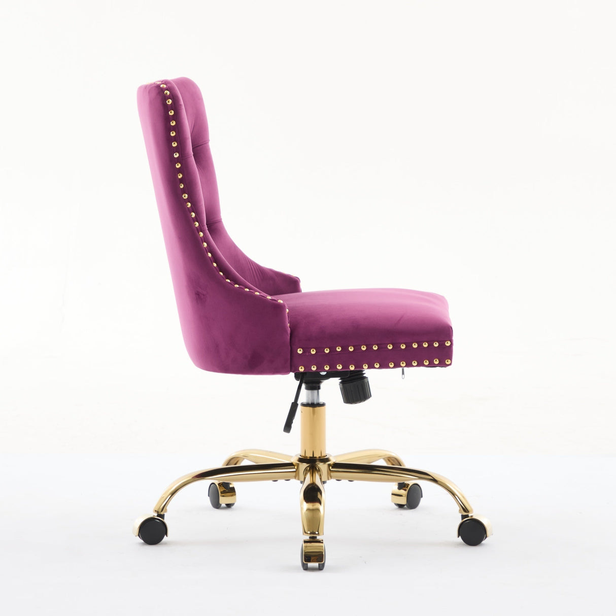 Office Chair Modern Velvet Upholstered Tufted Button Purple