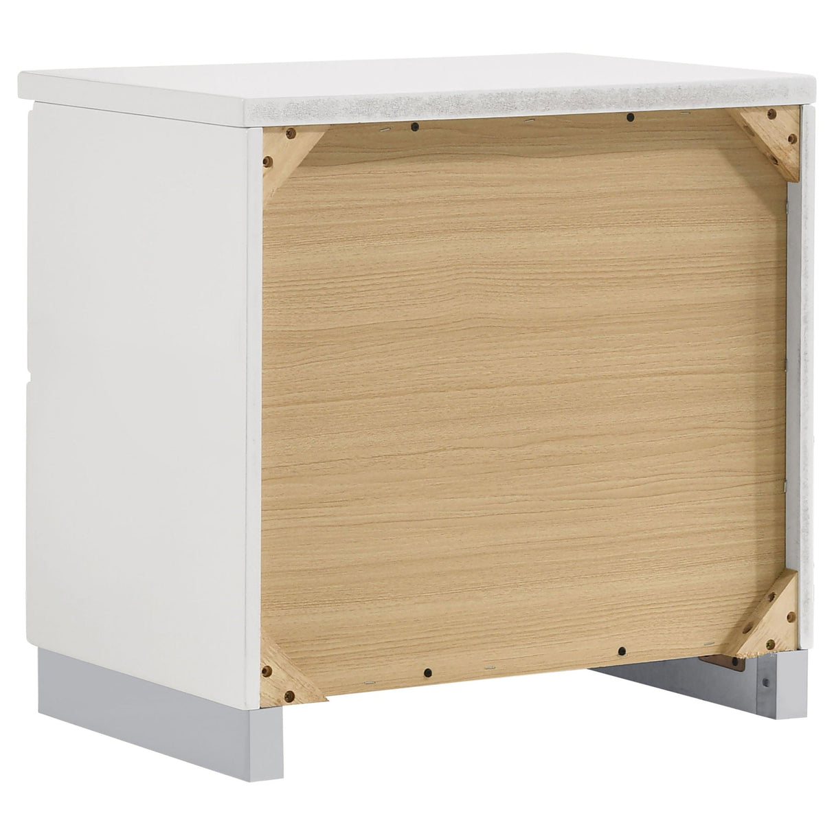 Escalon - 4 Piece Bedroom Set With Paneled Headboard Accents Upholstered - Glossy White