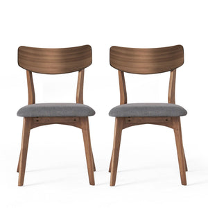 Mid Century Upholstered Dining Chairs (Set of 2)