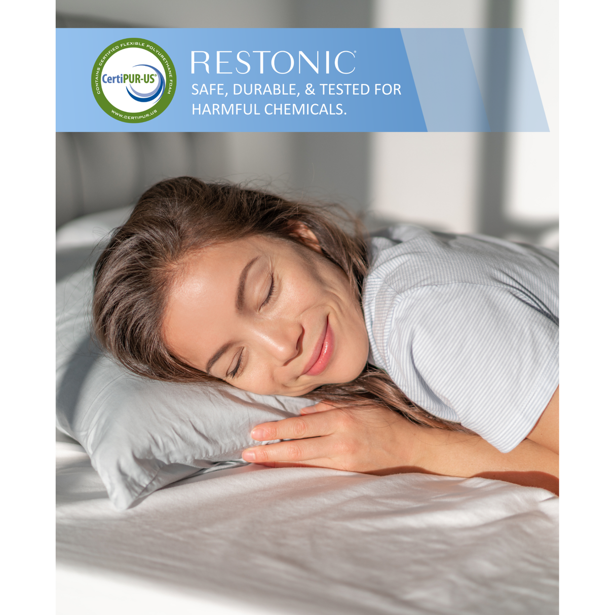 Restonic ComfortCare Hybrid Restful Nights Euro Top Mattress with Bedding Pack Queen
