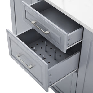 K&K Kitchen Island with Storage Tilt Trash Can Cabinet