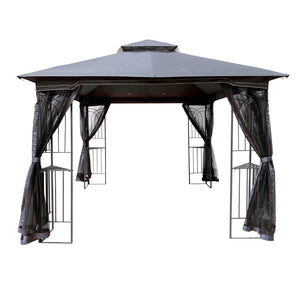 Patio Gazebo Tent With Ventilated Double Roof And Mosquito Net