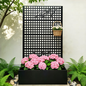 Metal Planter Box with Trellis