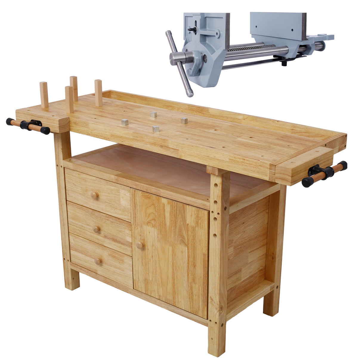 Wood Workbench - Wooden Workbench for Garage Workshop
