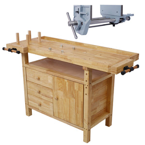 Wood Workbench - Wooden Workbench for Garage Workshop