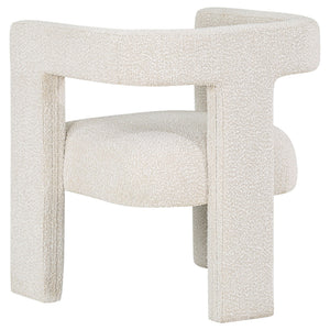 Verda - Upholstered Accent Side Chair In Soft With Rounded Open Back And 3 Leg Base - White