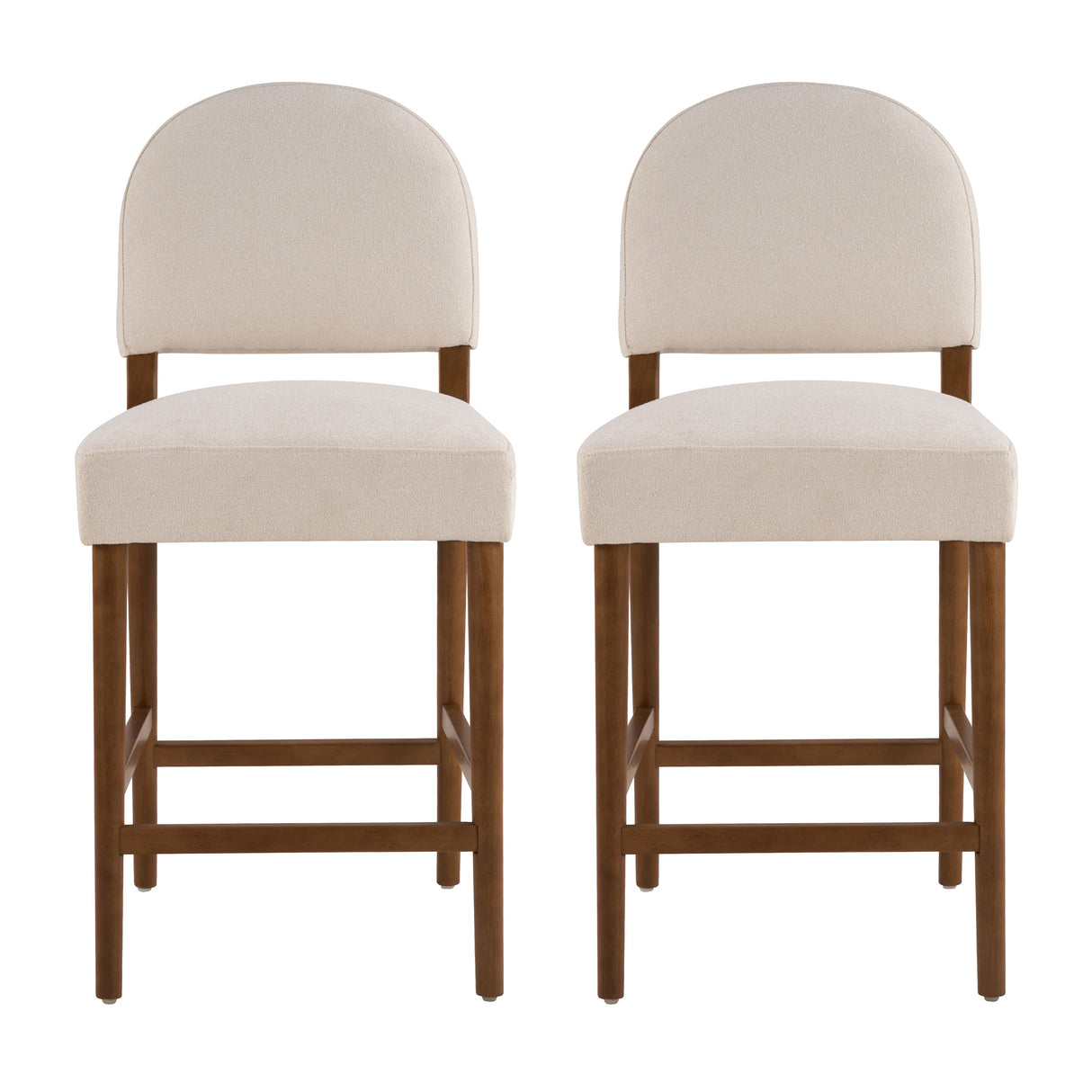 26'' Seat Height Fabric & Rubberwood Bar Stool
