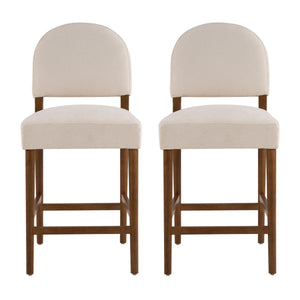 26'' Seat Height Fabric & Rubberwood Bar Stool