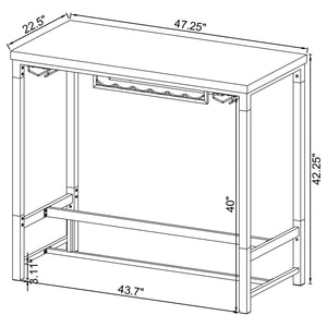 Tonneson - Bar Table With Trestle Base And Wine Storage - White