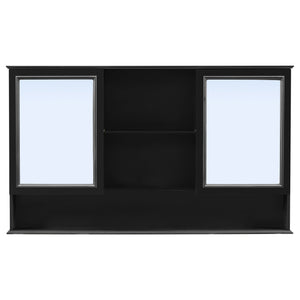 Double Sink Bathroom Vanity Set with Wall Mount Mirror Cabinet