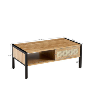 Modern Rattan Coffee Table 40.16 Inches
